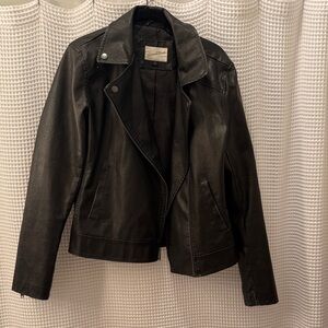 Universal Thread Classic Black Faux Leather Jacket